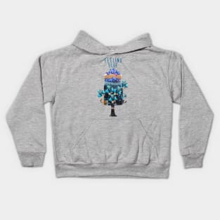 Feeling Blue with Blueberries cake Kids Hoodie